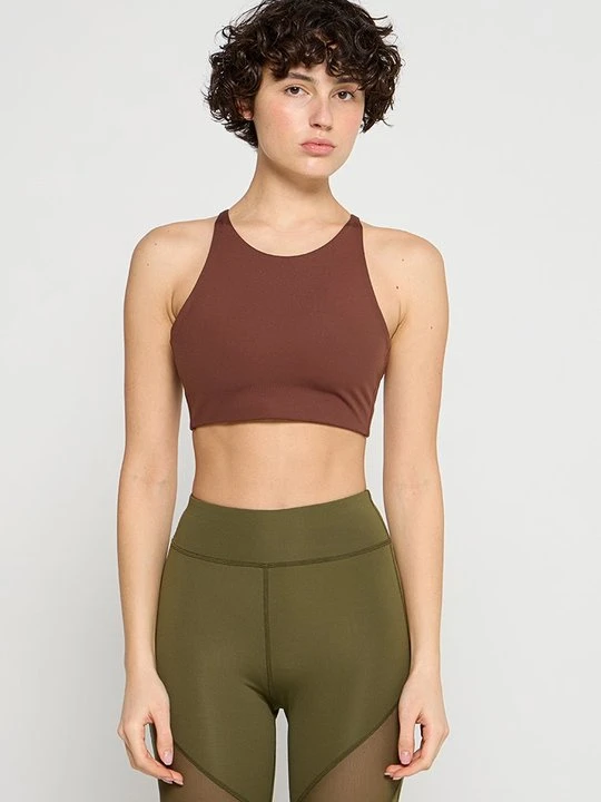 Zdjęcie produktu Stanik sportowy z lekkim wsparciem Girlfriend Collective brązowy