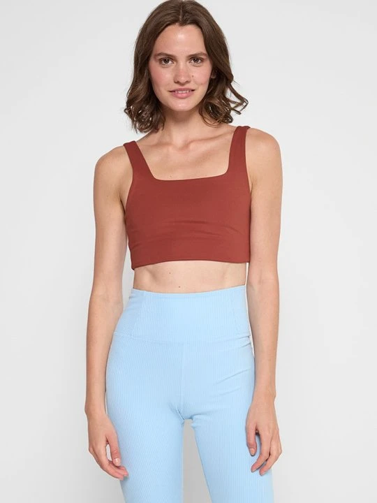 Zdjęcie produktu Stanik sportowy z średnim wsparciem Girlfriend Collective brązowy