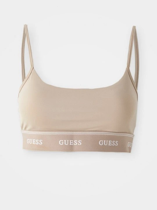 Zdjęcie produktu Stanik sportowy z średnim wsparciem Guess beżowy