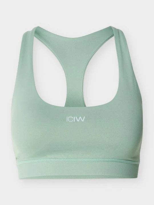 Zdjęcie produktu Stanik sportowy z średnim wsparciem ICANIWILL jasnozielony