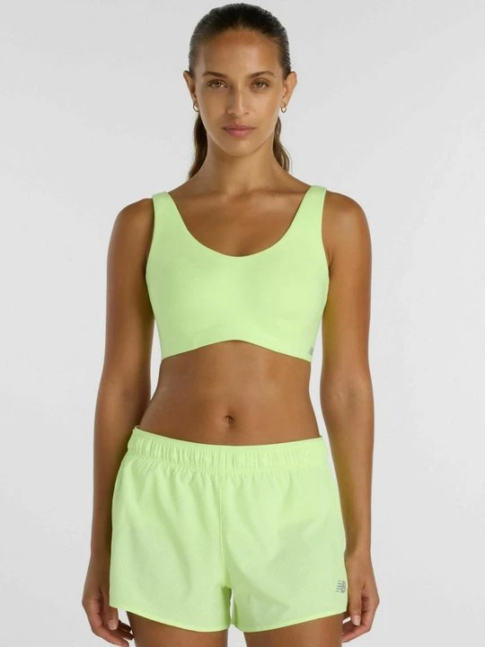 Zdjęcie produktu Stanik sportowy z średnim wsparciem New Balance zielony neon