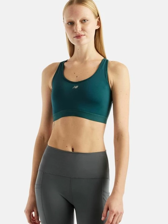 Zdjęcie produktu Stanik sportowy z wysokim wsparciem New Balance ciemnozielony