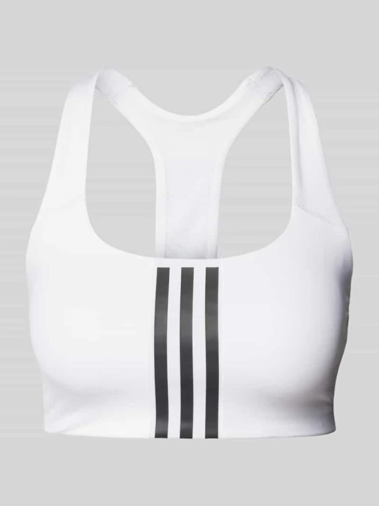 Zdjęcie produktu Bustier z charakterystycznymi dla marki paskami Adidas Złamany biały