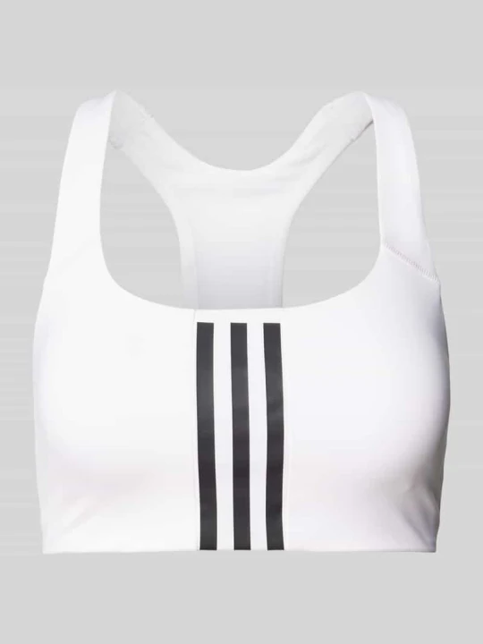 Zdjęcie produktu Bustier z charakterystycznymi dla marki paskami Adidas Złamany biały