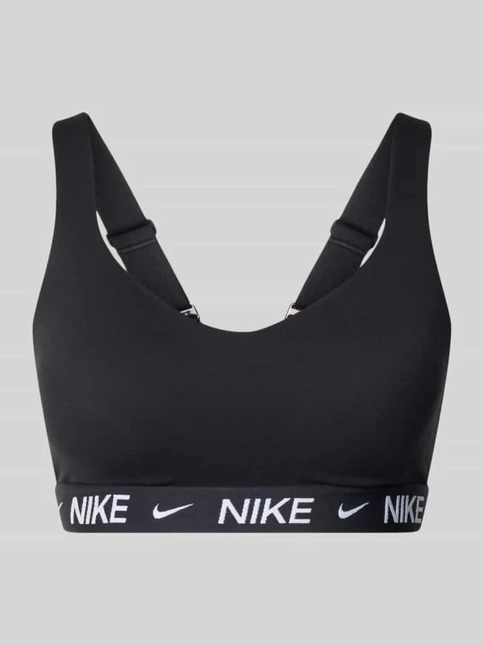 Zdjęcie produktu Stanik z detalami z logo i regulowanymi ramiączkami Nike Czarny