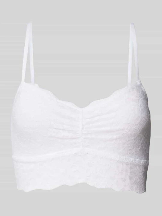 Zdjęcie produktu Bustier z koronką i regulowanymi ramiączkami Snocks Biały