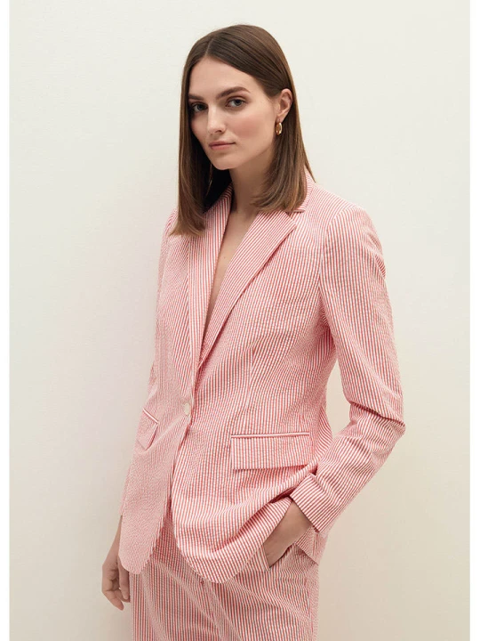 Zdjęcie produktu STEFANEL Blezer w kolorze czerwono-białym rozmiar: 40
