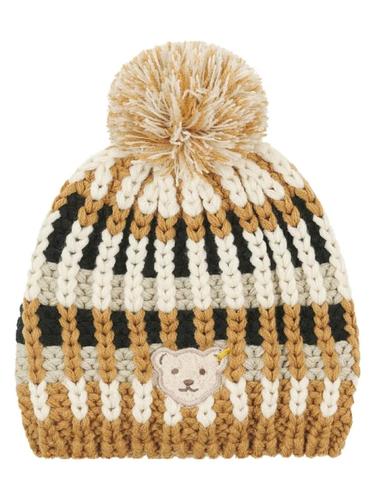 Zdjęcie produktu Steiff Czapka w kolorze jasnobrązowo-kremowym rozmiar: 37 cm