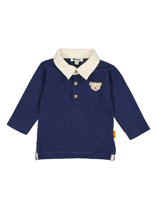 Zdjęcie produktu Steiff Koszulka polo w kolorze granatowo-kremowym rozmiar: 74