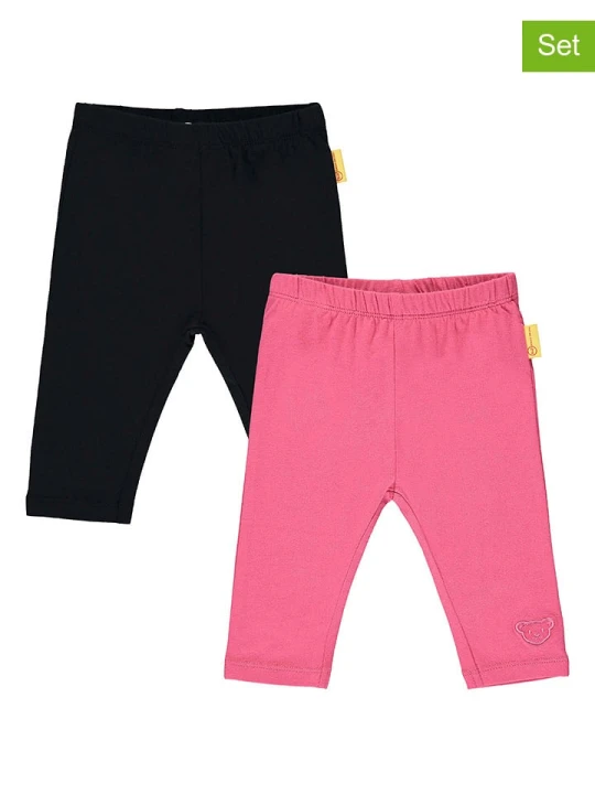 Zdjęcie produktu Steiff Legginsy (2 pary) w kolorze różowym i czarnym rozmiar: 62