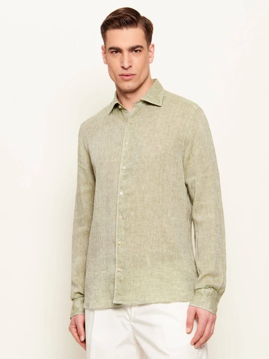 Zdjęcie produktu Stenströms Lniana koszula | Slim Fit zielony