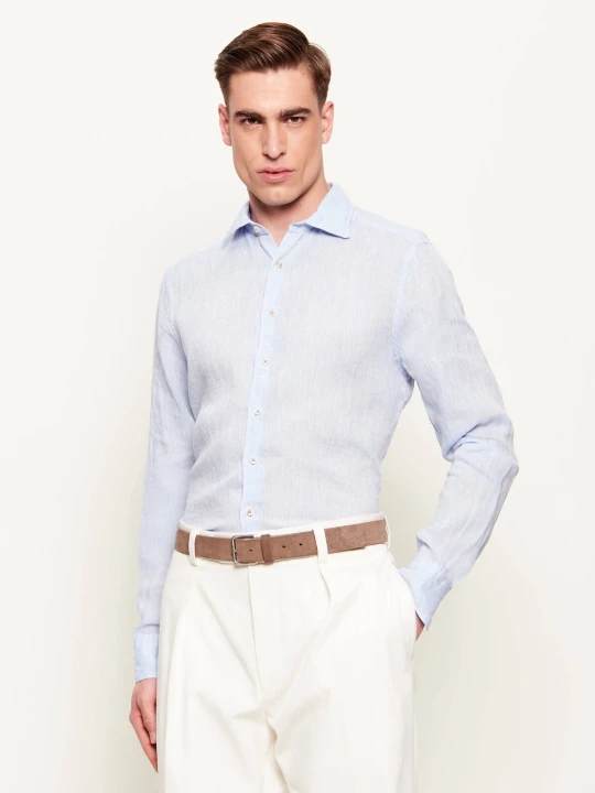 Zdjęcie produktu Stenströms Lniana koszula | Slim Fit błękitny