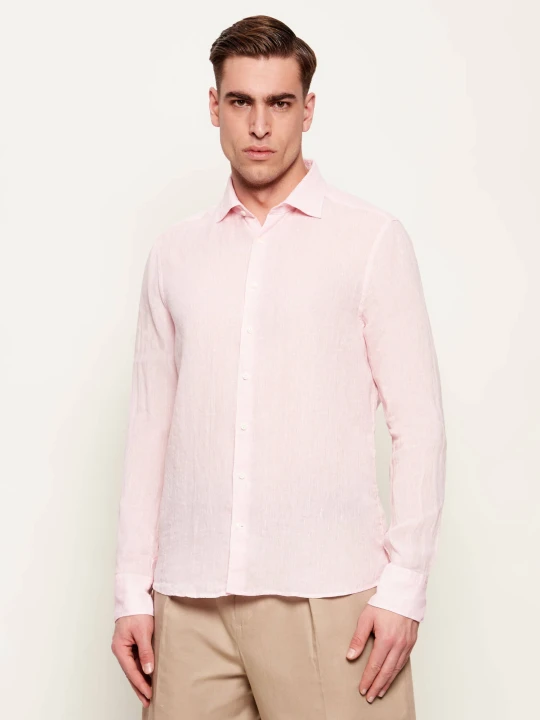 Zdjęcie produktu Stenströms Lniana koszula | Slim Fit pudrowy róż