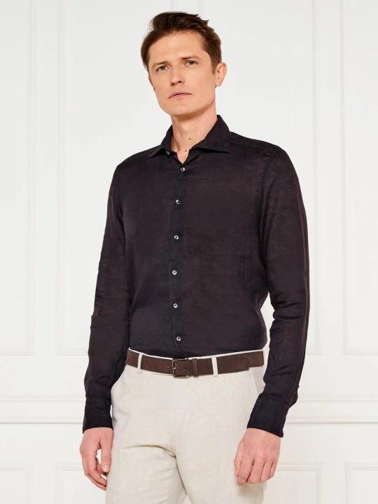 Zdjęcie produktu Stenströms Lniana koszula | Slim Fit czarny