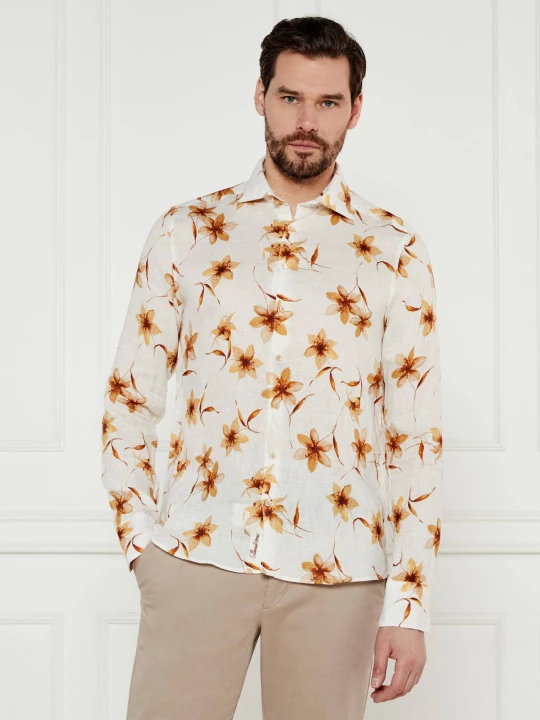 Zdjęcie produktu Stenströms Lniana koszula | Slim Fit beżowy