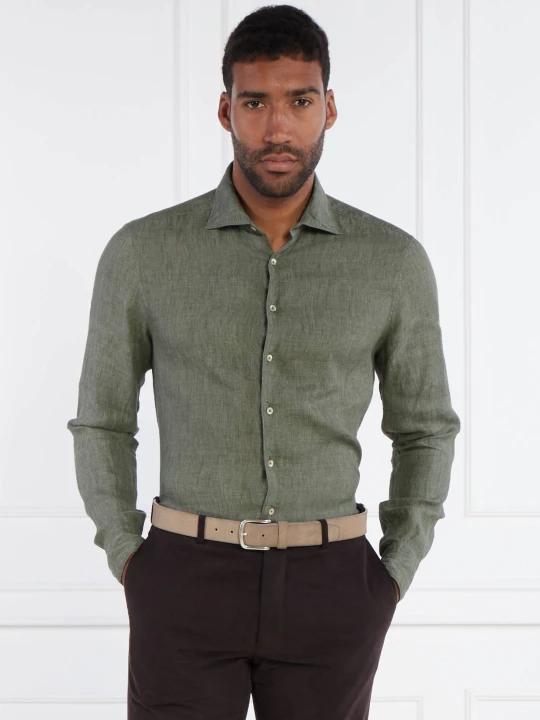 Zdjęcie produktu Stenströms Lniana koszula | Slim Fit khaki