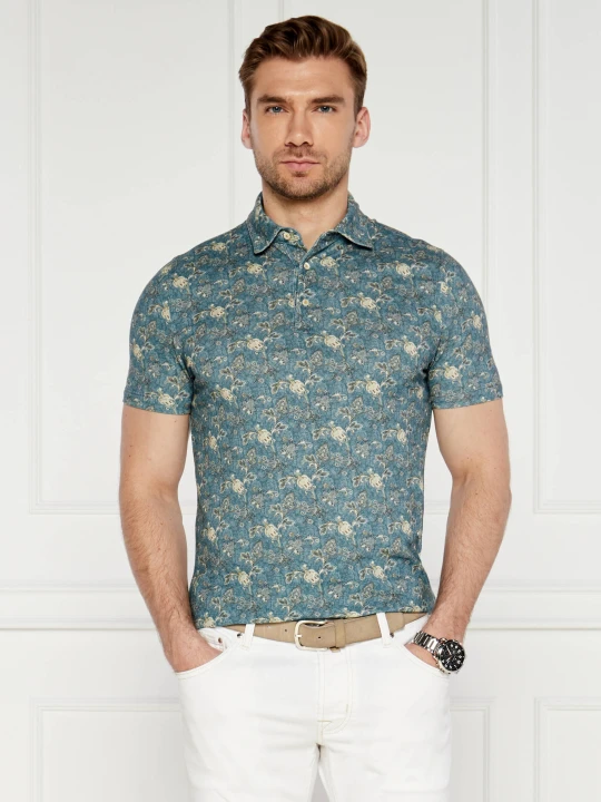 Zdjęcie produktu Stenströms Polo Paisley | Slim Fit niebieski