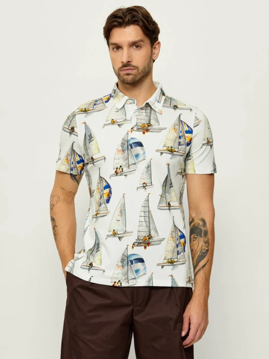 Zdjęcie produktu Stenströms Polo | Slim Fit | stretch pique biały