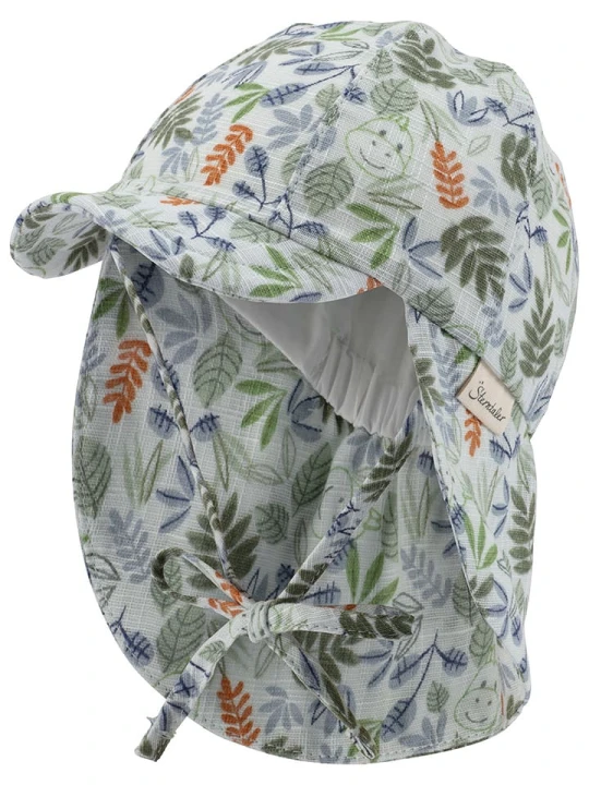 Zdjęcie produktu Sterntaler Czapka "Blätter" w kolorze błękitnym ze wzorem z daszkiem rozmiar: 45 cm