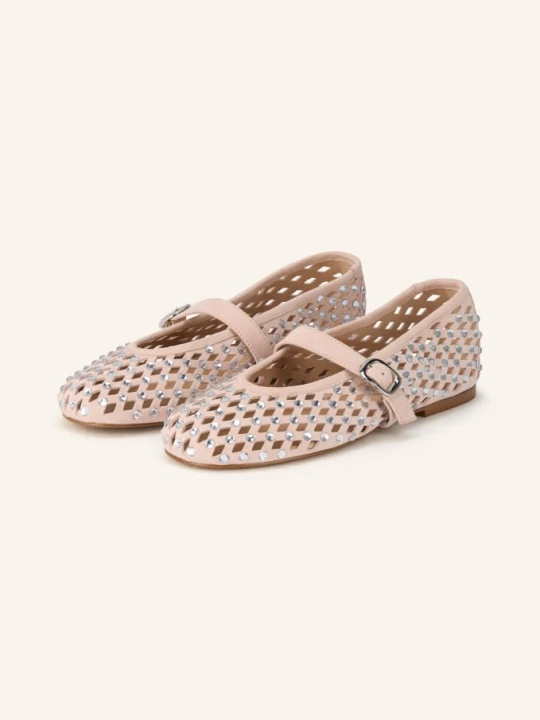 Zdjęcie produktu Steve Madden Baleriny Mary Jane Rerun Z Kamieniami Ozdobnymi beige JASNORÓŻOWY