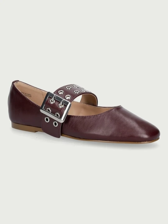 Zdjęcie produktu Steve Madden baleriny skórzane Atlantica bordowy