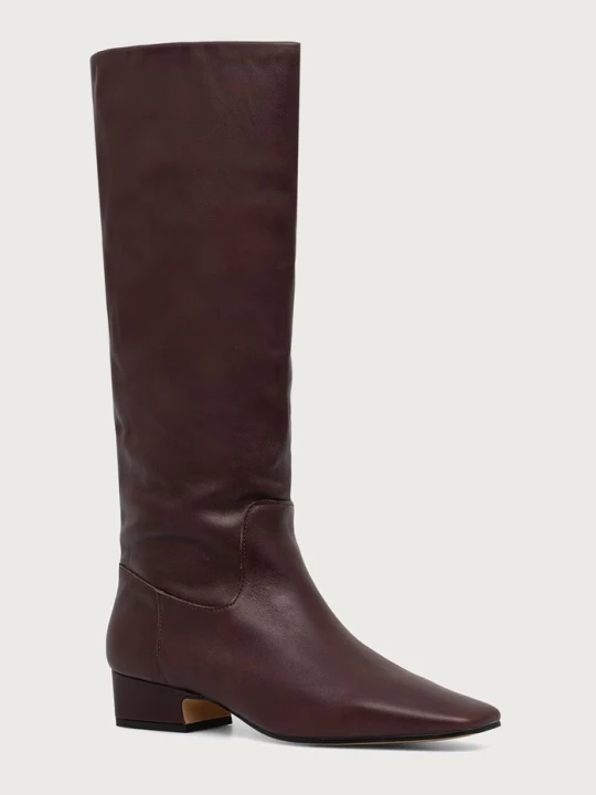 Zdjęcie produktu Steve Madden kozaki na słupku damskie skórzane Gwyneth bordowy