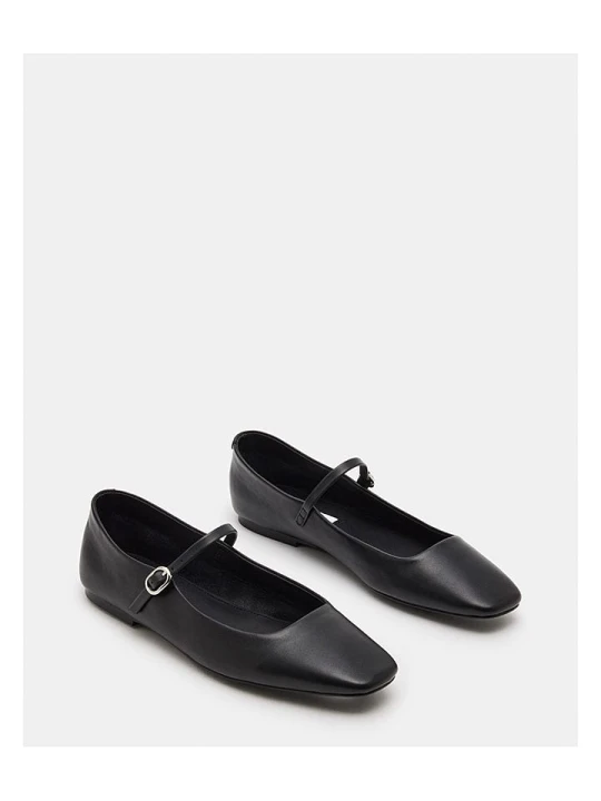 Zdjęcie produktu Steve Madden Skórzane baleriny w kolorze czarnym z paskiem rozmiar: 36
