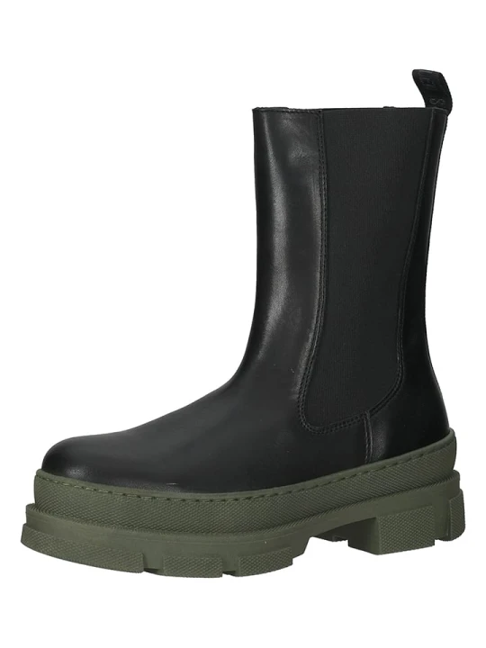 Zdjęcie produktu Steve Madden Skórzane kozaki w kolorze czarno-oliwkowym rozmiar: 41