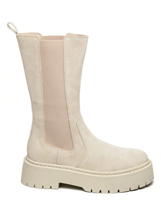Zdjęcie produktu Steve Madden Skórzane sztyblety w kolorze beżowym rozmiar: 41