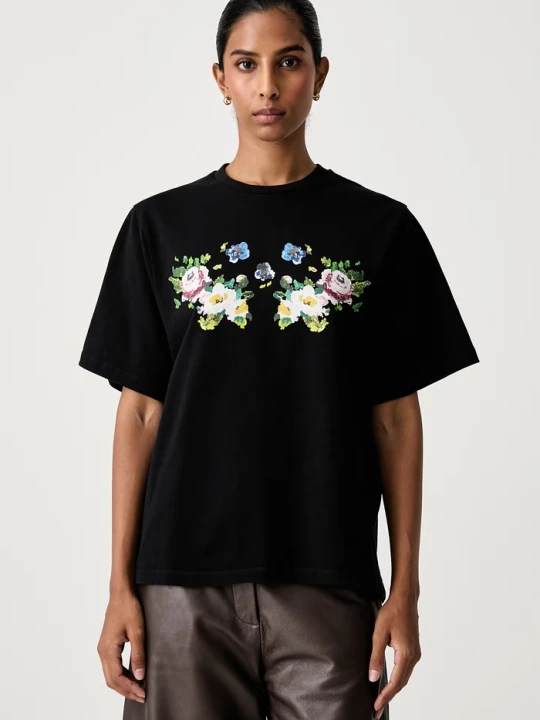 Zdjęcie produktu Stine Goya T-shirt damski bawełniany czarny