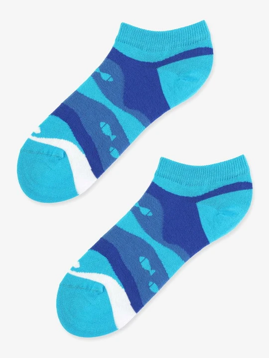 Zdjęcie produktu Stopki damskie z grafiką fal i rybek Footies Fish Marilyn niebieski