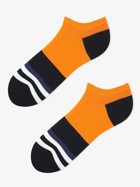 Zdjęcie produktu Stopki męskie pomarańczowe z paskami Footies Men Stripes Marilyn