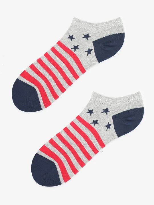Zdjęcie produktu Stopki męskie w paski i gwiazdki Footies Men USA Marilyn szary