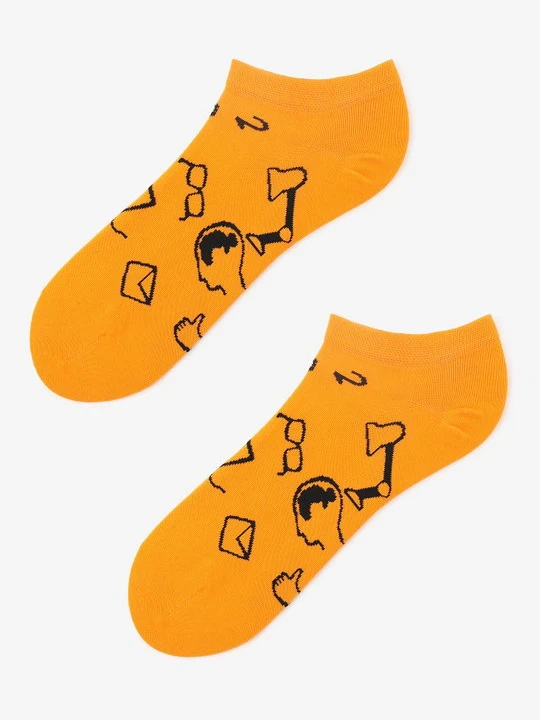 Zdjęcie produktu Stopki męskie z grafiką akcesoriów biurowych Footies Men Office Marilyn pomarańczowy