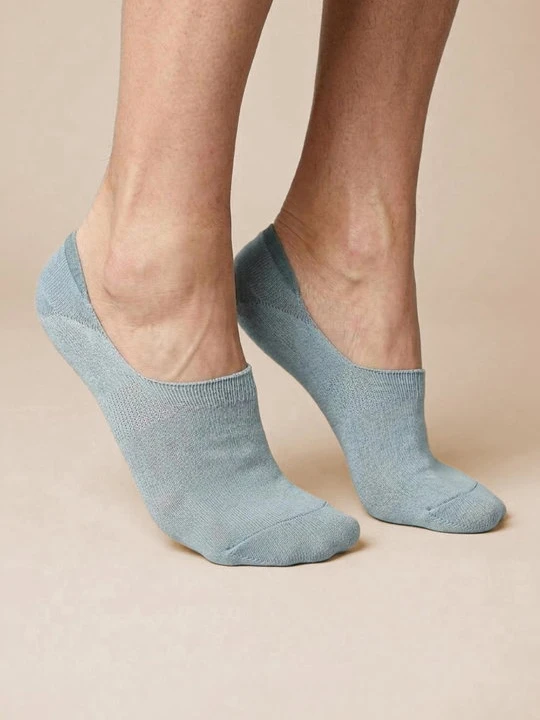 Zdjęcie produktu Stopki męskie z sylikonem na pięcie - Men Cotton MARILYN LIGHT GREY