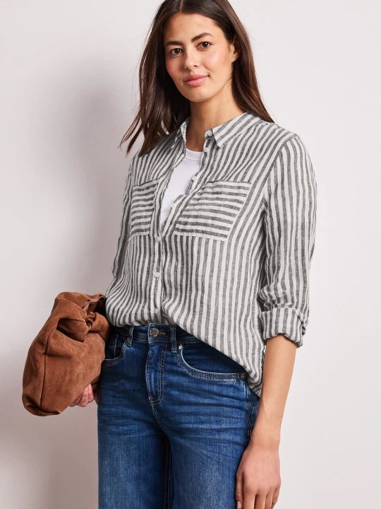 Zdjęcie produktu Street One Lniana bluzka Kobiety len (100%) brązowy
