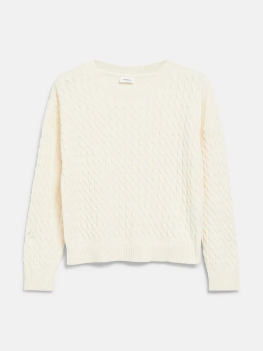 Zdjęcie produktu Strickpullover mit Zopfmuster im Loose Fit s.Oliver kremowy