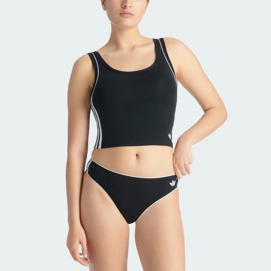 Zdjęcie produktu Stringi Adicolor Comfort Flex Cotton Underwear Adidas czarny