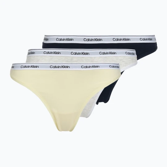Zdjęcie produktu Stringi damskie Calvin Klein LV00QD5209 Thong 3 pary shoreline / snow heather / pear sorbe