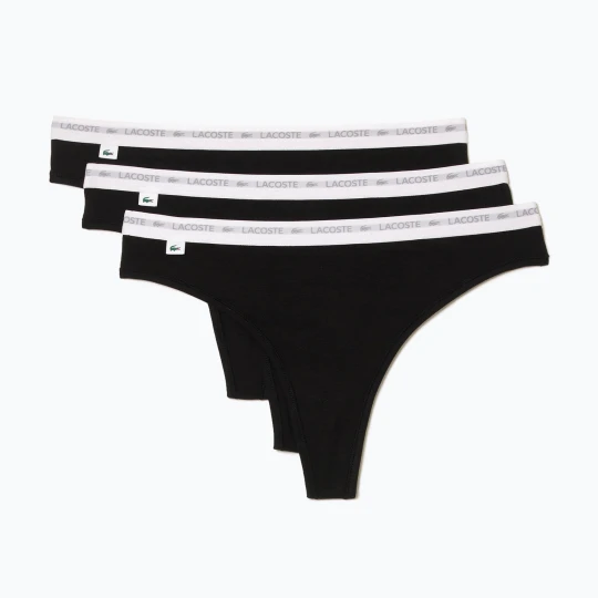 Zdjęcie produktu Stringi damskie Lacoste 8F1341 3 pary black
