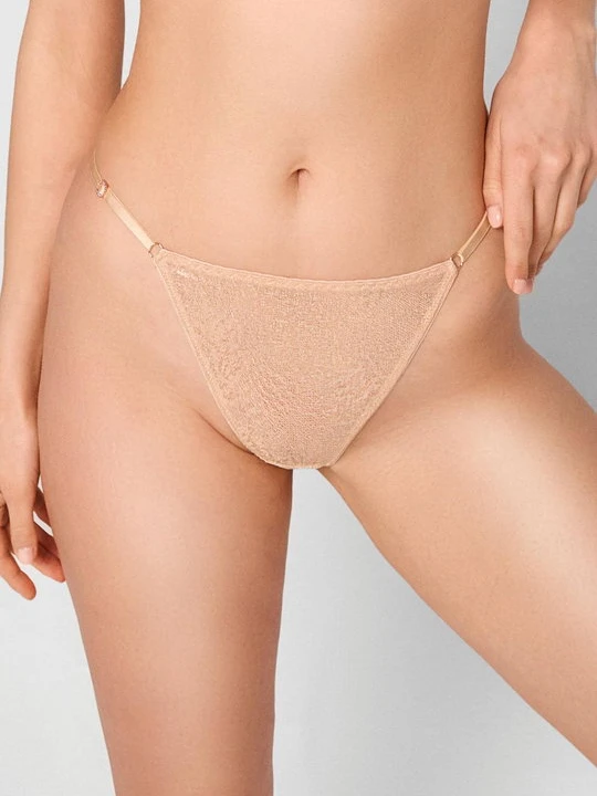 Zdjęcie produktu Stringi damskie żakardowe z regulowanymi paseczkami Honey Poupee Marilyn SKIN