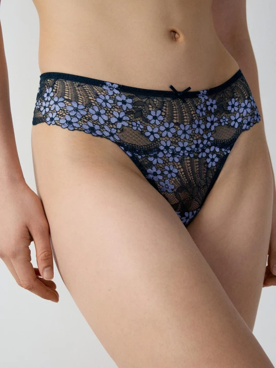 Zdjęcie produktu Stringi koronkowe Etam marine