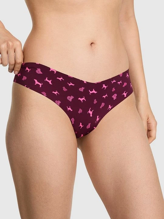 Zdjęcie produktu PINK Stringi niewidoczne pod ubraniem Victoria's Secret Burgundy