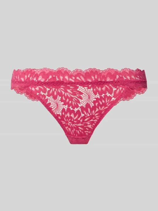 Zdjęcie produktu Stringi o kroju slim fit z kwiatowej koronki model 'Lime' NEO NOIR Mocnoróżowy