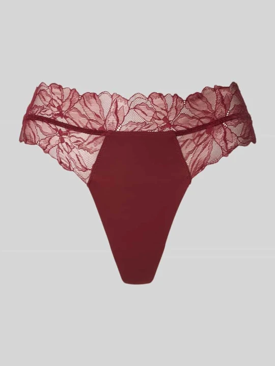 Zdjęcie produktu Stringi o kroju slim fit z obszyciem koronką Calvin Klein Oberżynowy