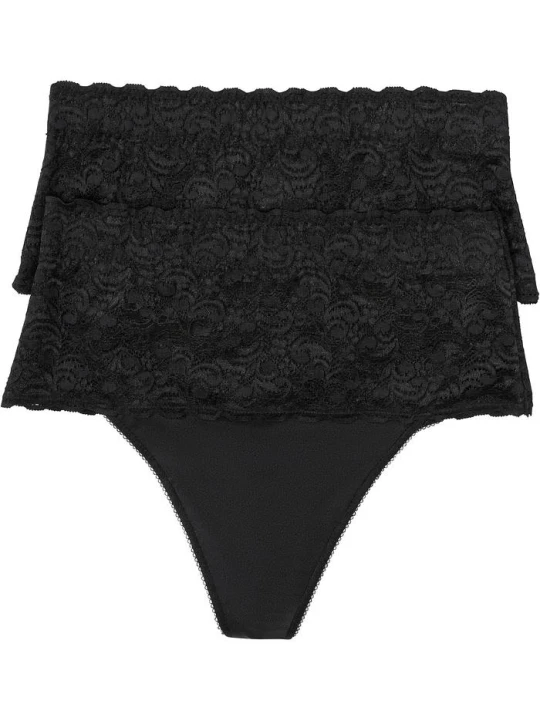 Zdjęcie produktu Stringi o średnim stopniu modelowania sylwetki (2 pary) BonPrix czarny
