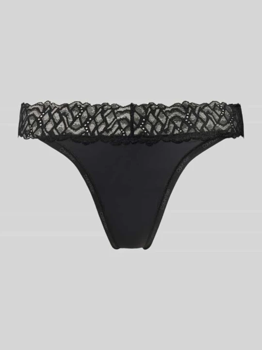 Zdjęcie produktu Stringi obszyte koronką Calvin Klein Czarny