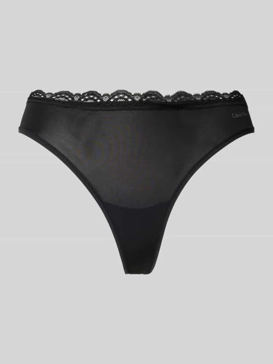 Zdjęcie produktu Stringi obszyte koronką Calvin Klein Czarny