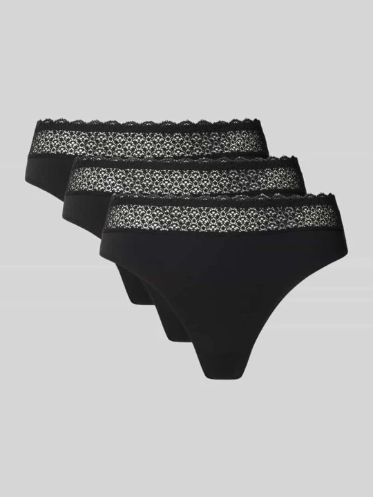 Zdjęcie produktu Stringi obszyte koronką Triumph Czarny
