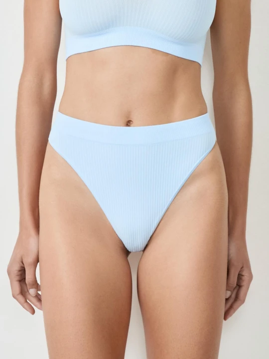 Zdjęcie produktu Stringi prążkowane Etam bleu